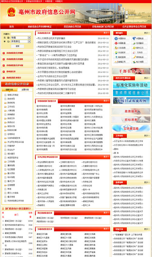 亳州信息公开系统 · 信息公开系统建设效果